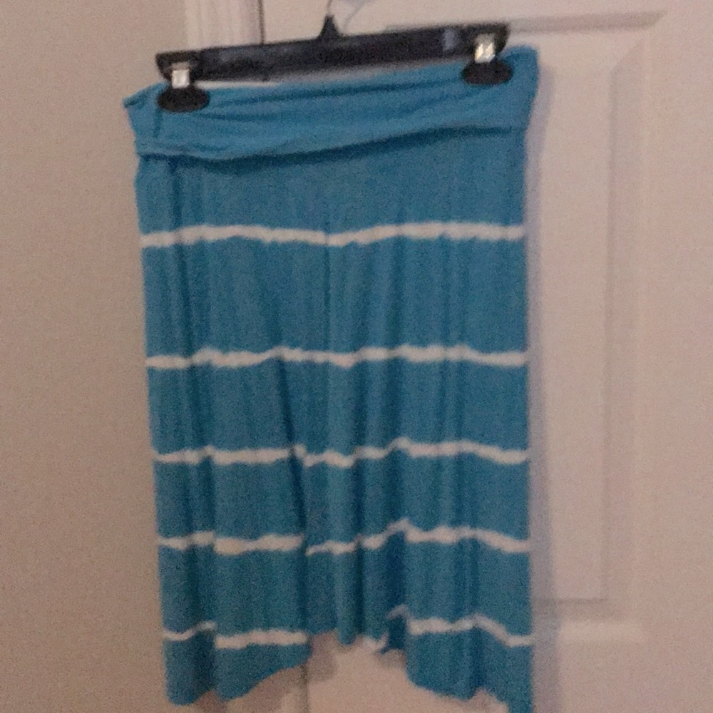 Pink Lotus blue & white tie dye asymmetrical skirt